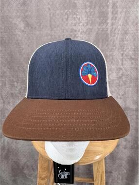 Outdoor Cap Hat Cap Snap Back Trucker Mesh Clover Patch One Size Mens Blue Brown